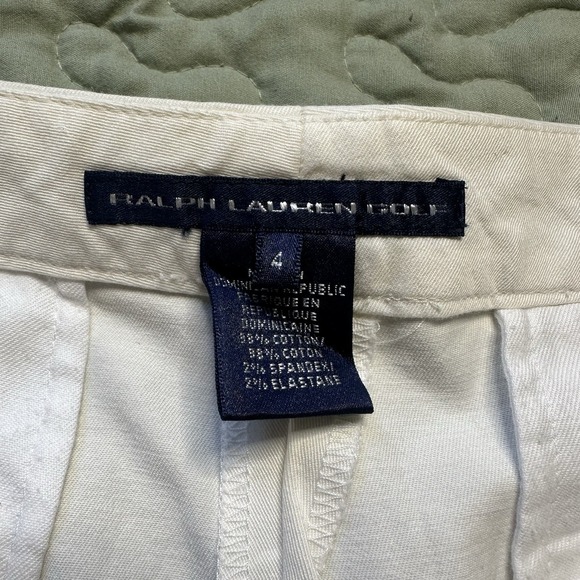 Ralph Lauren Golf Women's High Waisted Stretch Cotton Shorts Size 4 White - Picture 3 of 5